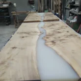 Стол Small Lena из тополя и эпоксидной смолы 100х200 фото 4